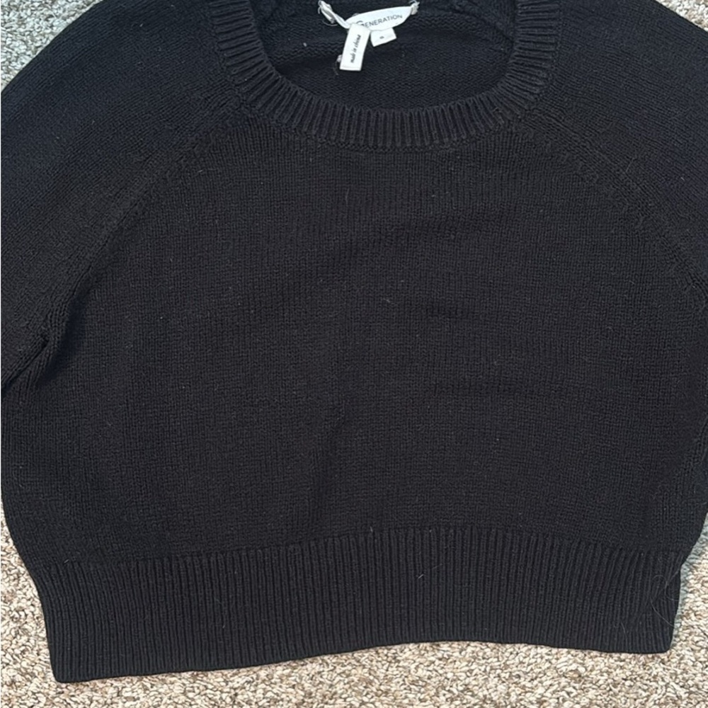 BCBGeneration Classic Black Crew Neck Sweater